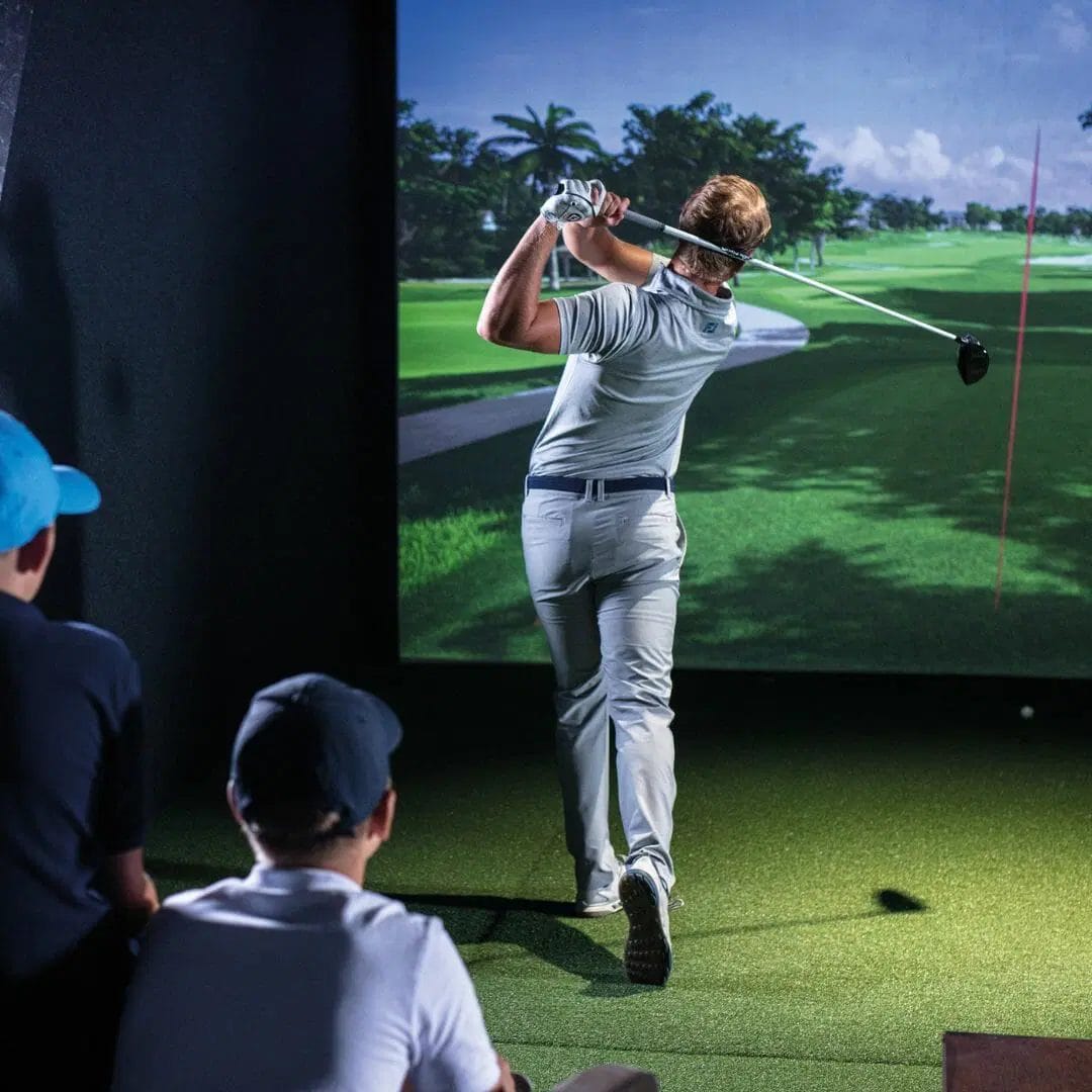 Art of Flight Golf Man Playing Golf on a Simulator